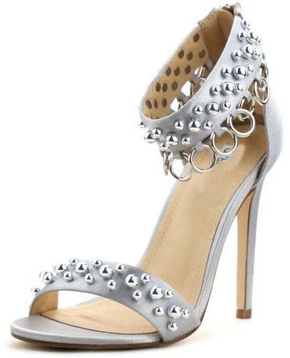 

Concise Sexy Rivet Crystal Fashion Cercle High Heel Sandals Woman Summer Suitable European American Dress Party Shoes