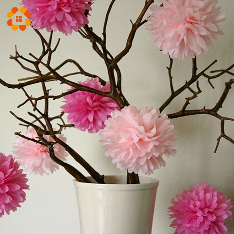 

6" 8" 10" (15cm,20cm,25cm) 3pcs Tissue Pom Poms Wedding Party Decor Paper Flower For Wedding Decoration /Garden Supplies