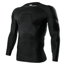 Janus губка с высокой плотностью Футбольная форма вратаря Защитная Рубашка анти-столкновения Топ с длинным рукавом гибкий Fit JA528