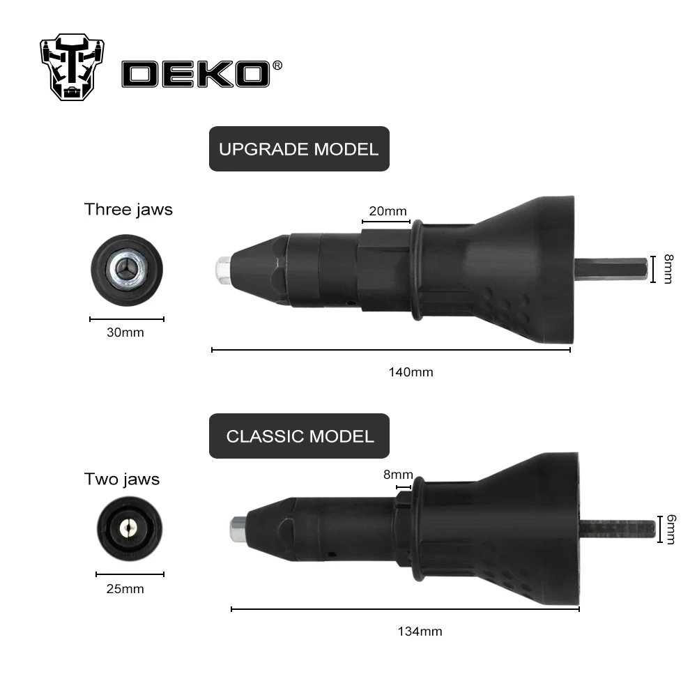 Заводской магазин DEKO Электрический заклепочный ореховый пистолет Клепальный Инструмент беспроводные клепальные сверла адаптер вставной гайки инструмент клепальный сверлильный адаптер