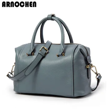 

2018 Women Genuine Leather bag Women Messenger Bags Tote Handbags Women Famous Brands High Quality Shoulder Bag Ladies WYQ024