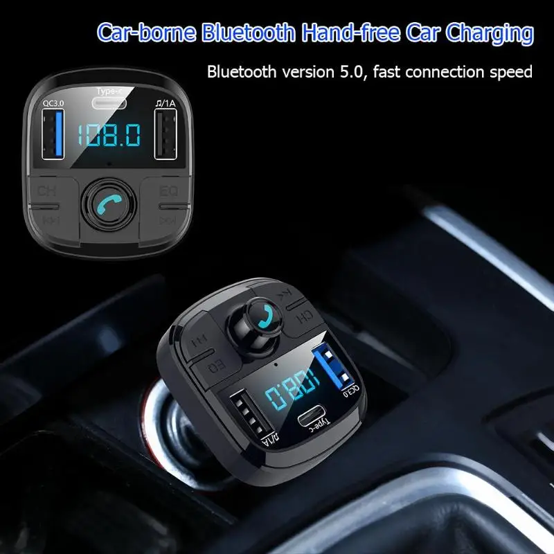 BT29 QC3.0 Bluetooth автомобильный комплект fm передатчик MP3 плеер Тип C USB зарядное