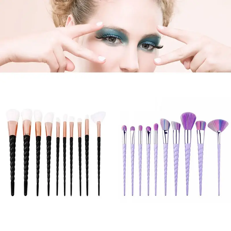 

10pcs Make Up Brush Set Professional Cosmetic Kit for Foundation Powder Eyeshadow Eyebrow