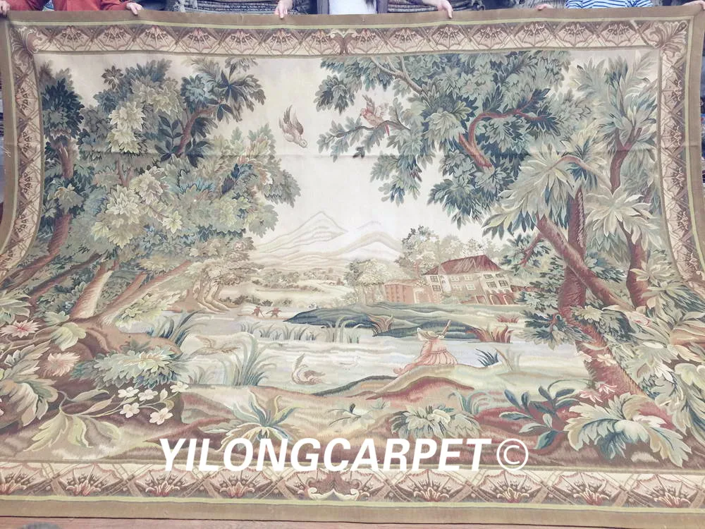 Yilong 9 5 &quotx 12 5&quot новый настенный гобелен Aubusson из чистой шерсти ручной работы