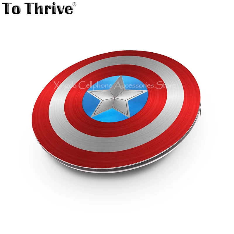 Real 4000mAh Power Bank Avengers Captain America Shield Charger Solid Shell Dual USB for All Mobile Phone
