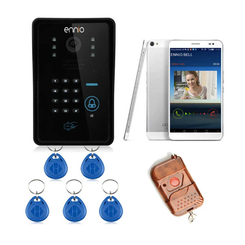 RFID Access Control Touch Card Reader WiFi DoorBell Wireless Video Door Phone For Home Intercom System IR Camera WIFI002IDS ennio touch key wireless video door phone wifi doorbell wifi intercom home intercom system ir camera