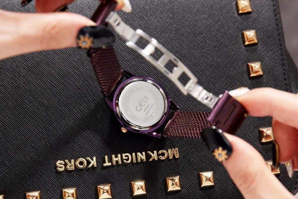 2018 New GEDI Fashion Starry sky Women Watches Top Luxury Brand Ladies Quartz Watch 2 Pieces Watches Stainless Steel Waterproof