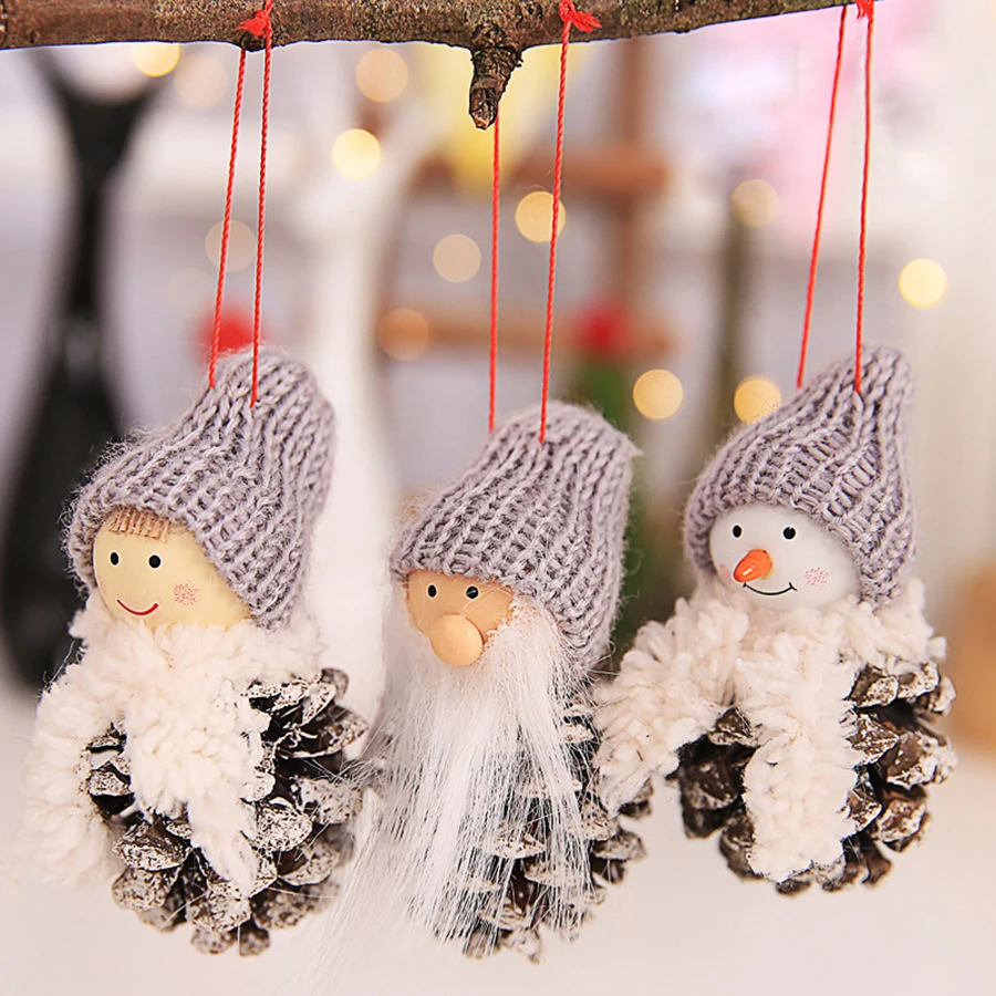 3pcs/lot Santa Claus Tree Hanging Ornaments Christmas Decorations For Home Christmas Tree Decoration New Year Xmas Gift For KidD