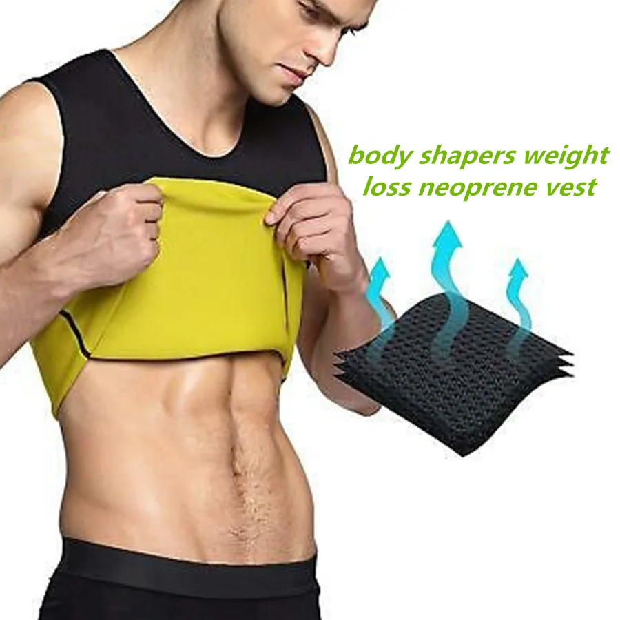 Slimming Vest Shirt Men Neoprene Abdomen Corsets Body Shapers Vests ...