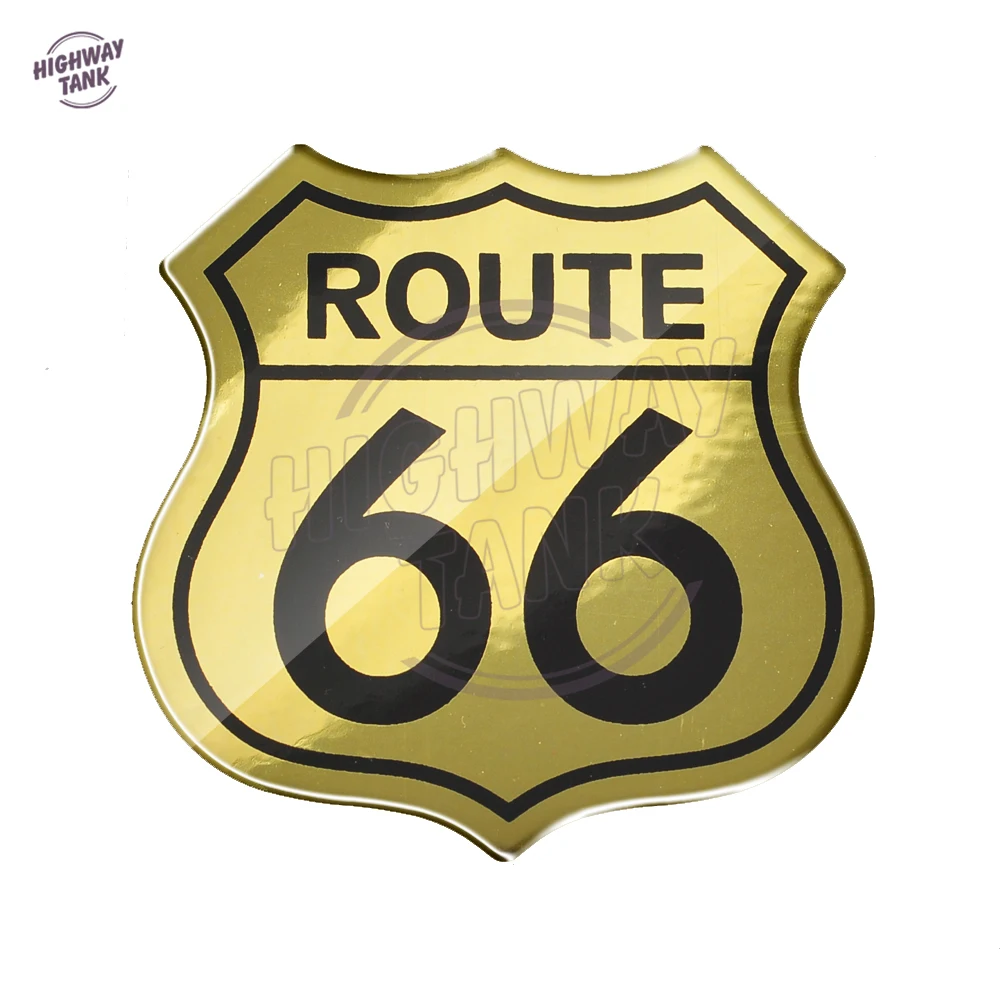 3D наклейка на мотоцикл Америка США Route 66 наклейка Чехол для Harley Touring Electra Road Glide King BMW GS S1000 наклейки с индийской тематикой - Цвет: Золотой