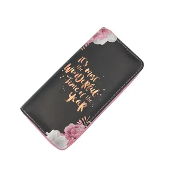 

Large Wallet 2019 Fashion Flower Print Pu Leather Women Long Clutch Designer Girl Coin Purse Phone Zipper Card Holder Kids Gift