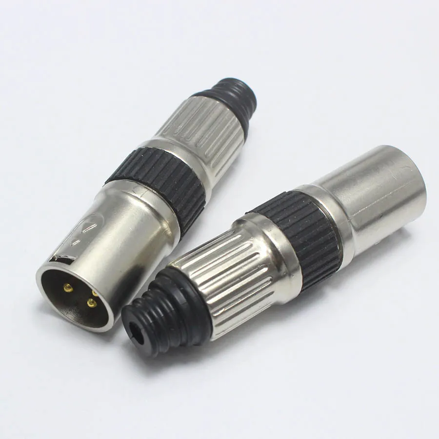 EClyxun 1 пара = 2 шт. XLR 3 Pin микрофон аудио разъем позолоченный штырь Мужской Женский