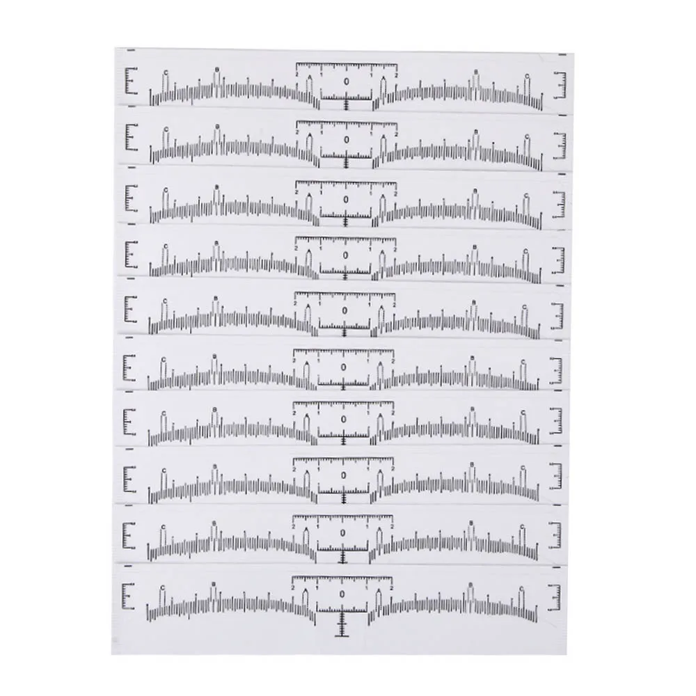 10 шт./компл. многоразовые полу-Перманентный макияж бровей измерительная линейка для бровей направляющая линейка micro лопаток суппорт трафарет для макияжа
