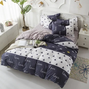 

Alphabet Point Home Textile Stripe And Lattic Bedding Set Bed Cover Bed Sheet Duvet Cover Pillowcase Bed Linen Bedclothes Queen