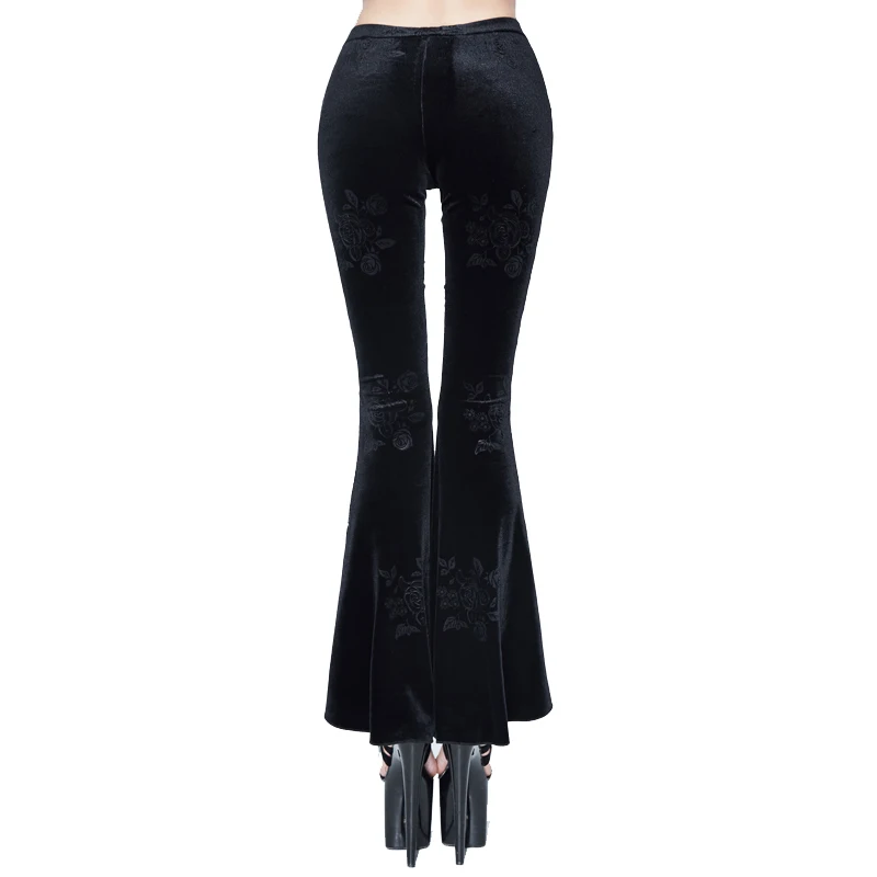 De Lady Ver Black Encaje 2018 Eva Sexy Pantalones A Nuevo Través Long Elástico Gótico Cintura Negro Alta Señora Flare 6XBxqX1S