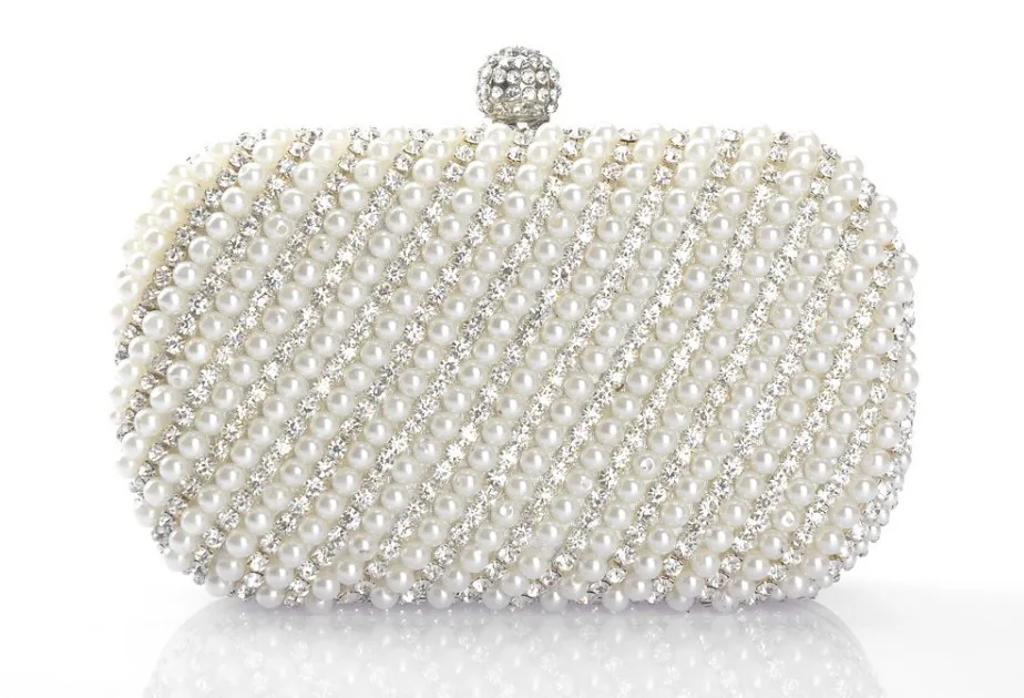 New Arrival White Clutch Handbag Crystal Evening Bags Handmade Pearl New Arrival White Clutch Handbag Crystal Evening Bags Handmade Pearl Diamond Handbags Party Bag Rhinestone Purse Free Shipping In Clutches From Luggage
