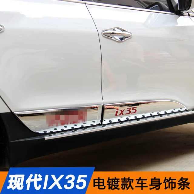 Автомобильный Стайлинг ABS хромированный корпус боковые молдинги Боковая дверь украшение для hyundai ix35 - Цвет: 2