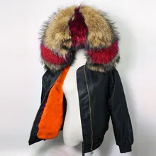 Winter Women’s High Fashion Street Luxurious Real Raccoon Hooded Rabbit Liner Thick Warm Bomber Jacket Mini Parka Female Coat