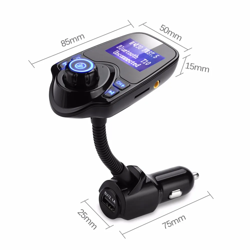 T10 Kit Veicular Bluetooth Chamada Hands Free Transmissor FM Sem Fio Modulador USB Carga MP3 Music Player Tf Porto AUX IN T10 Kit Veicular Bluetooth Chamada Hands Free Transmissor FM Sem Fio Modulador USB Carga MP3 Music Player Tf Porto AUX IN