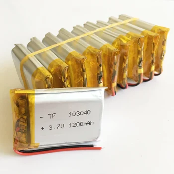 

Wholesale 10 pcs 3.7V 1200mAh Lithium Polymer LiPo Rechargeable Battery For GPS PSP mobile video game PAD E-books Tablet 103040