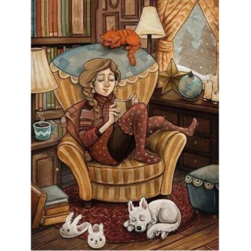 Алмазная картина с надписью Good Children Memory для чтения книг девочек DIY 5D алмазная
