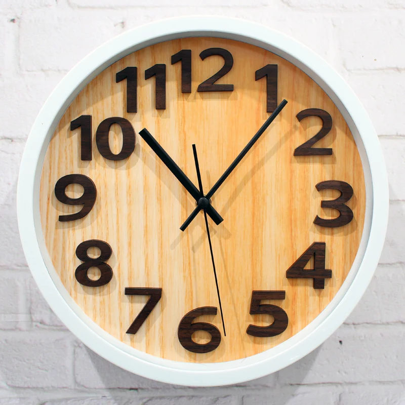 Canada European high grade 3D wall clock,wood texture retro American