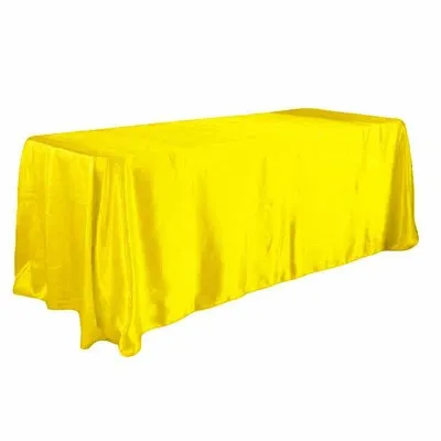 10 шт. 228x335 см белая/черная атласная Скатерть прямоугольный банкетный стол в гостинице ткань для свадебной вечеринки Рождество украшение дома - Цвет: yellow