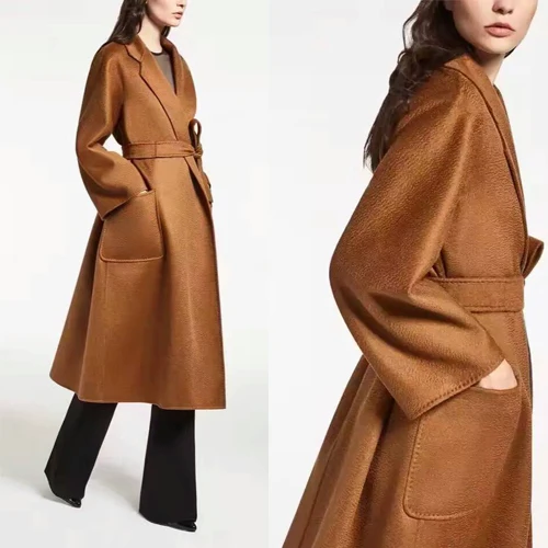 Mujer L'eau Femelle Incroyable Manteaux Caramel 100 Élégant De camel Chameau Abrigos Femmes Veste Camelhair D'hiver Femme Ondulations Manteau Hiver D'hiver pxwx6fTq
