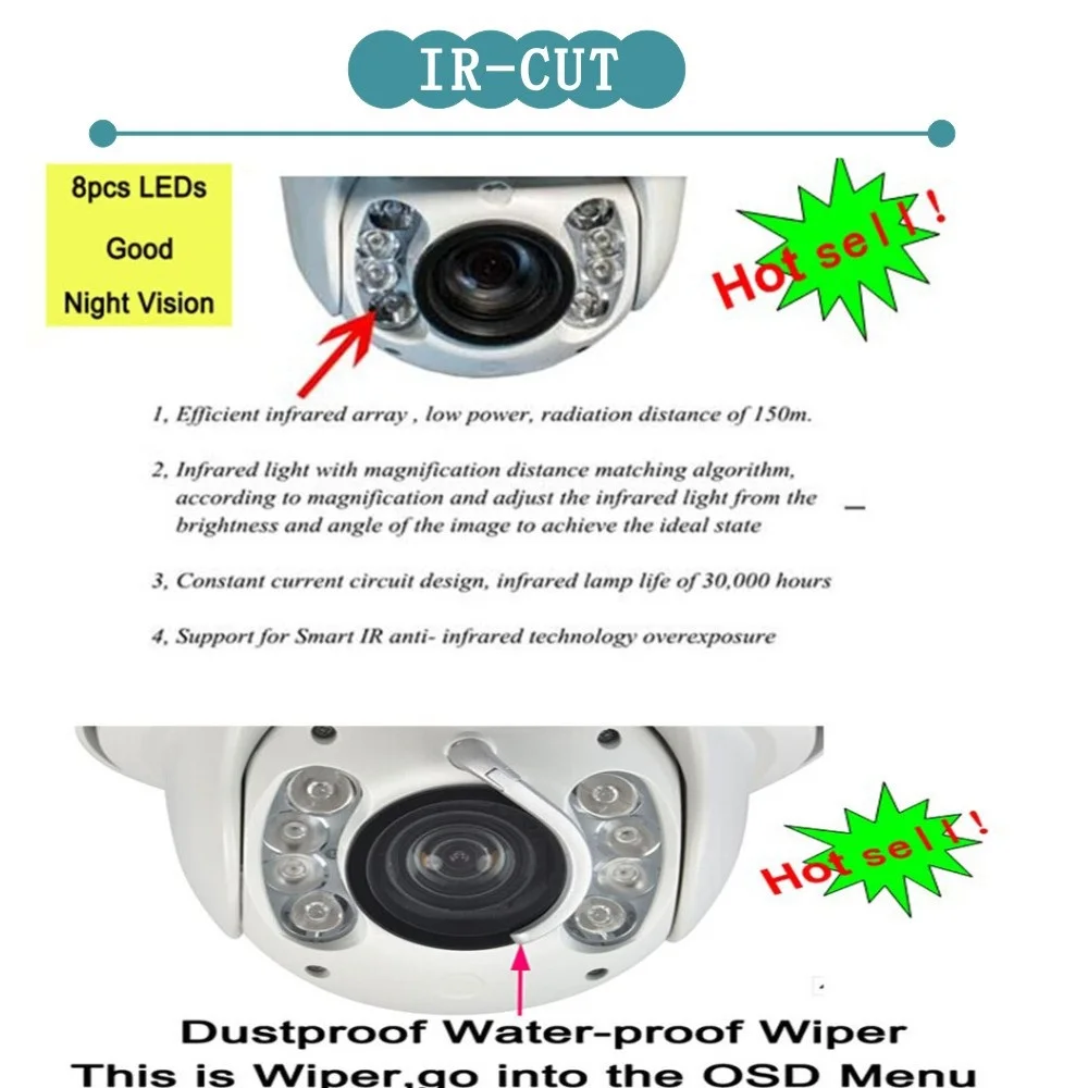 Imporx Открытый 1080P Автоматическое отслеживание PTZ Full HD CCTV IP камера 30X зум Поддержка