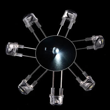 

50pcs/lot 0.75W 8mm Straw Hat LED White Ultra Bright F8 White LED Light Emitting Diode Lighting Bulbs Wholesale