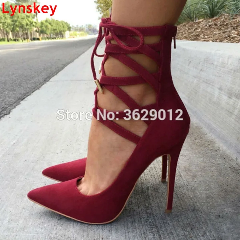 

Lynskey New Summer Women's High Heels Pointed Toe Stiletto Heels ladies Pumps Shoes Woman Female Lace Up Shoes