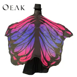 Oeak для женщин шарф шаль обёрточная бумага подарки крыло бабочки накидка Павлин Новинка цвет шарфы для s опт 2018