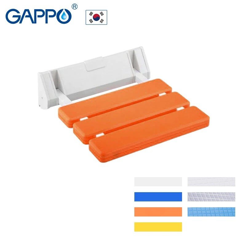

Gappo Folding Wall Shower Seat Wall Mounted Relaxation Shower Chair Solid Seat Spa Bench Saving Space Bathroom