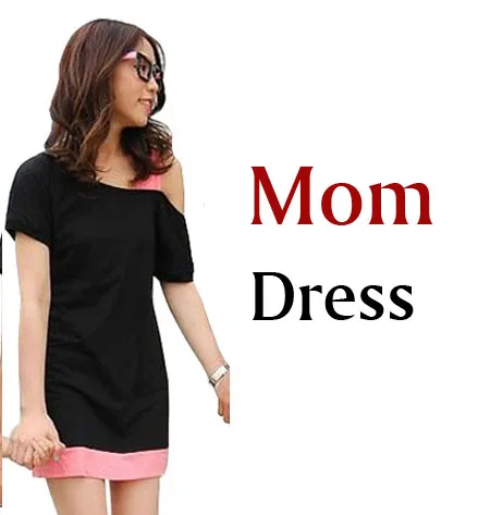 Одинаковые комплекты для семьи, летняя Одинаковая одежда для всей семьи, платье с покатыми плечами для мамы и дочки, 3 цвета - Цвет: black Mom dress