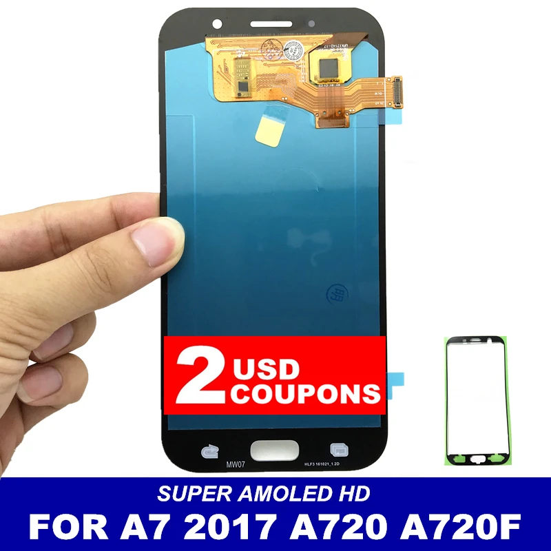 

High Quality AMOLED LCD For Samsung Galaxy A7 2017 A720 A720F A720M A720Y LCDS Display with Touch Screen Digitizer Assembly