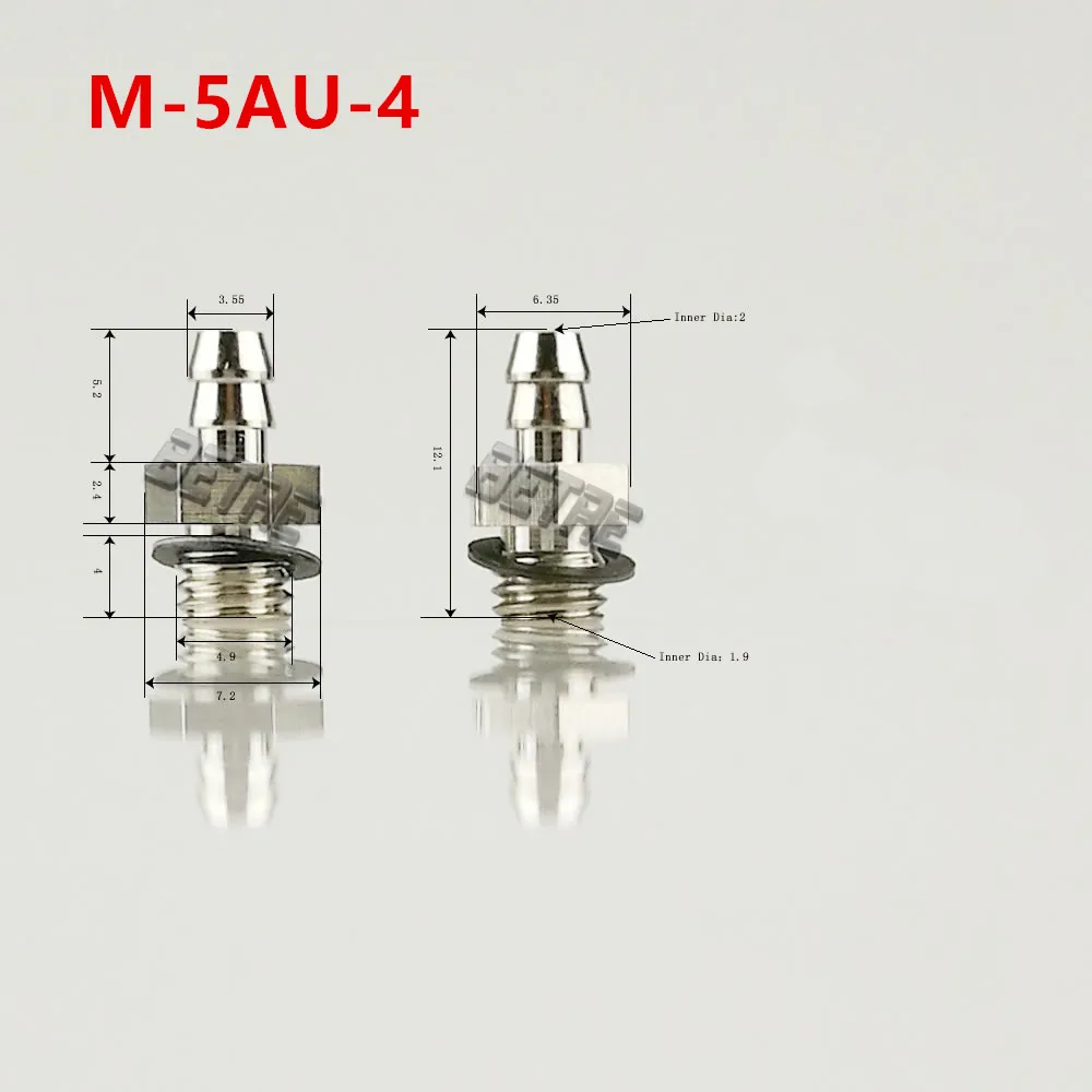 10 шт 5,5 мм/3,5 мм Воздушный пневматический шланг для M5 мужской мини-штуцер M-5AU-6/M-5AU-4 металлическое покрытие