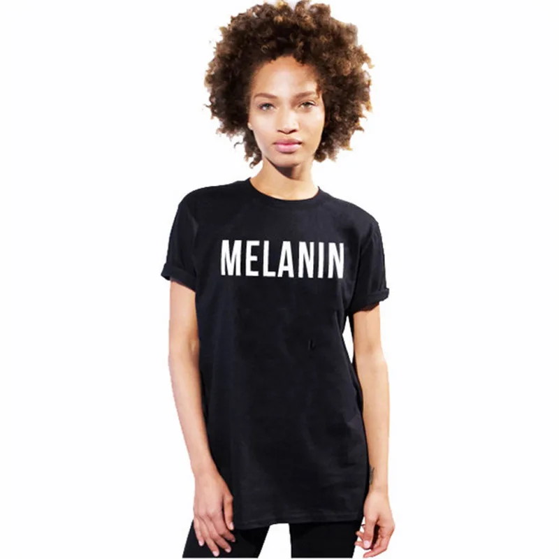 Melanin fashion T shirt hip hop t shirt moletom do tumblr black t shirt women instagram fashion t shirt tees women tops