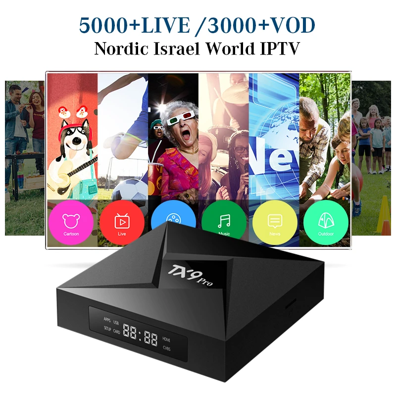

Sweden IPTV Box TX9 Pro S912 Android 7.1 3GB/32G Android TV Box Nordic Israel Nertherland World IP TV 5000 Channels Smart TV Box