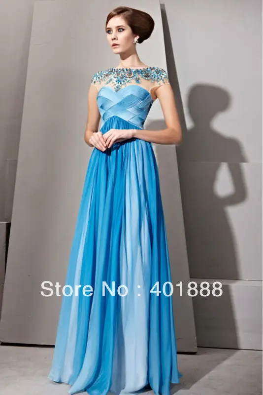 white and blue combination dress