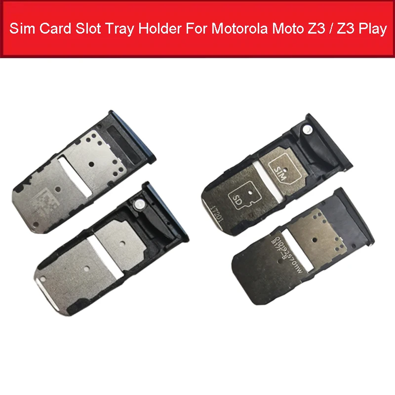 

Dual&Single Sim Card Slot Tray Holder For Motorola Moto Z3 Z3 Play Micro Nano SIM Card Adapter Socket Replacement Repair Parts