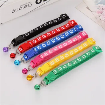 

Adjustable Nylon Fabric Lovely Small Footprint Flower Collar Pet Dog Cat Collar With Bell Puppy Teddy Cat Dog Supplies