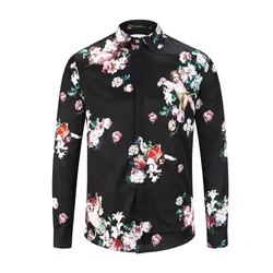 2019 Новое поступление модные рубашки мужские с длинным рукавом Camisas Florales повседневные Slim Fit гавайская рубашка Camisas Hombre мужская рубашка