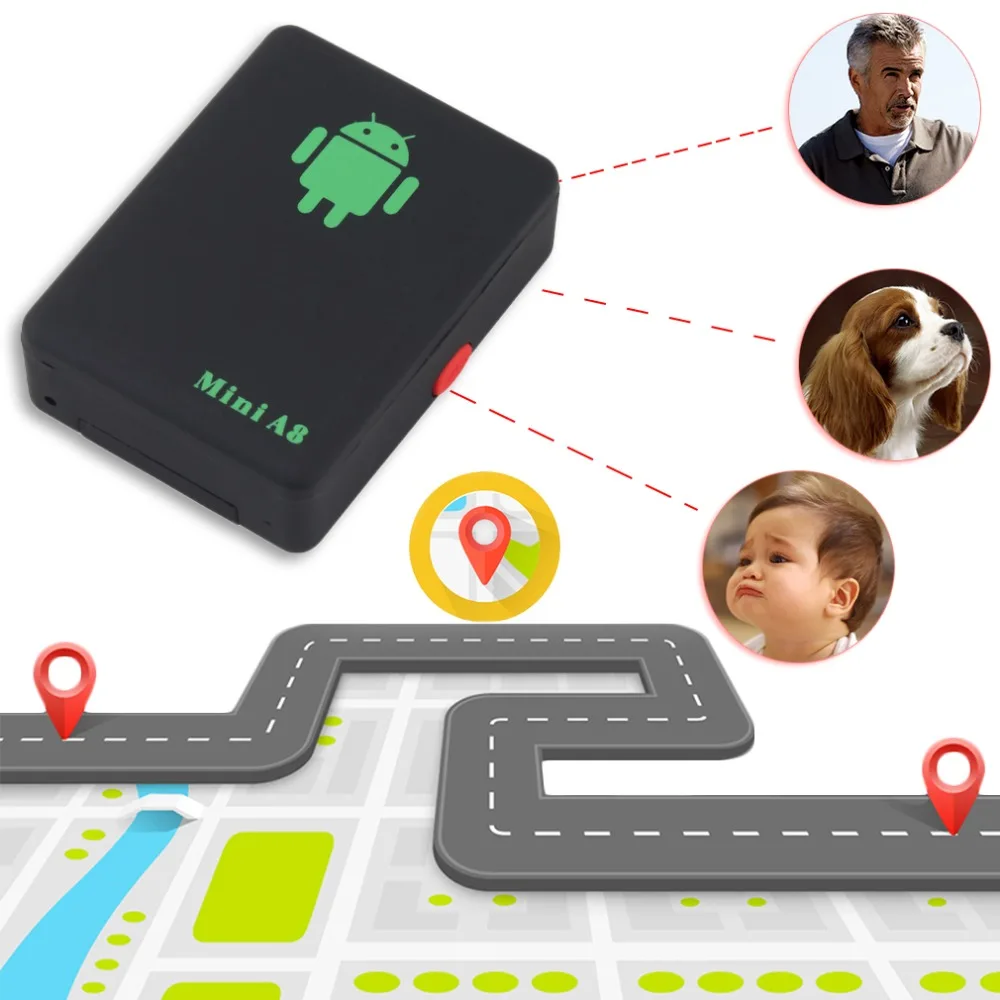 A8 البسيطة GSM/جهاز تتبع بنظام خدمة الحزمة العامة الراديوية (GPRS) العالمية في الوقت الحقيقي GSM جي بي آر إس جهاز تعقب مع SOS زر للسيارات الاطفال المس...