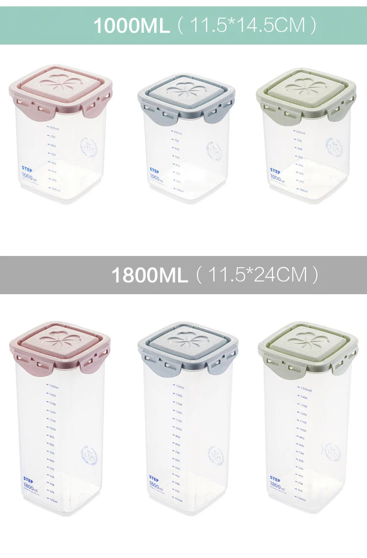 WBBOOMING Healthy Plastic Box Food Storage Box Storage Tank Airtight Plastic Containers Sealed Cans For Coarse Cereals Grains