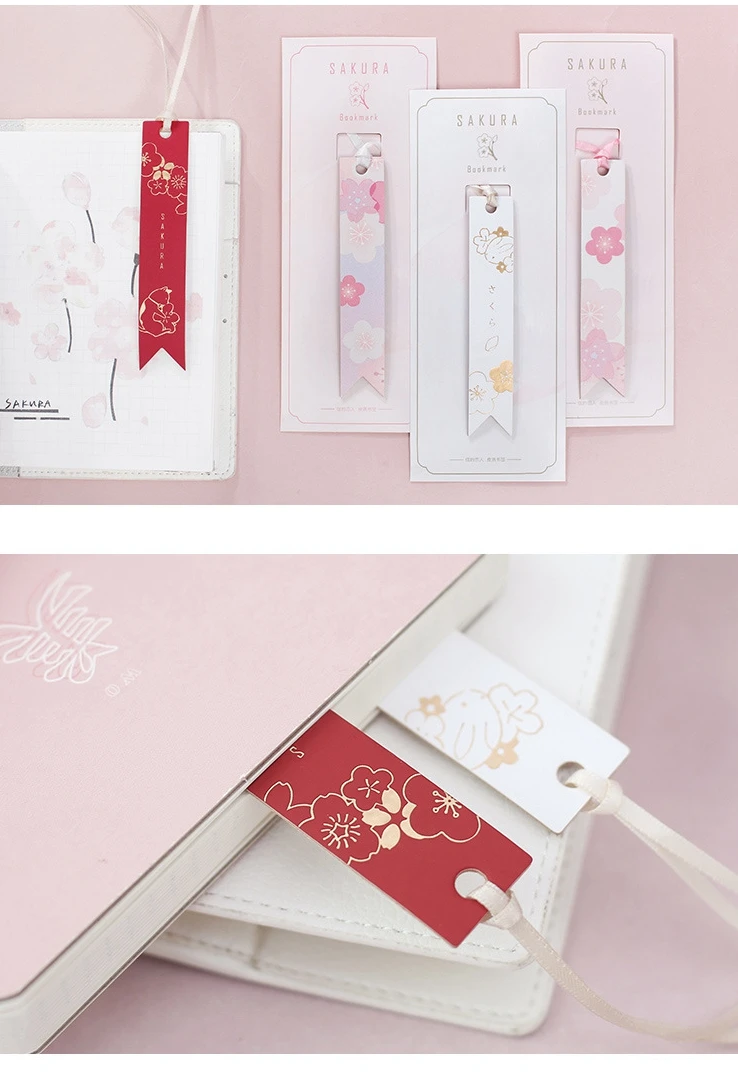 Любовь Сакура розовый цветок и кот тема Япония модная Закладка PU книга маркер подарок 1 шт