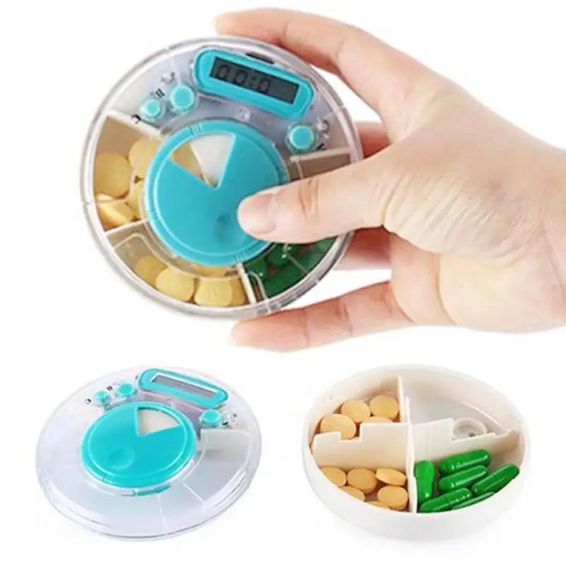Electronic Pill Case Intelligent Timing 3 Grid Medicine Splitters Daily