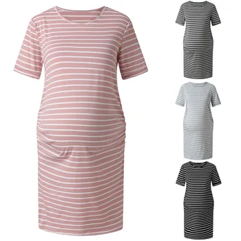 

Women's Bodycon Ruched Casual Dress For Daily Wearing Shower elegant maternity dresses wholesale одежда для беременны L4