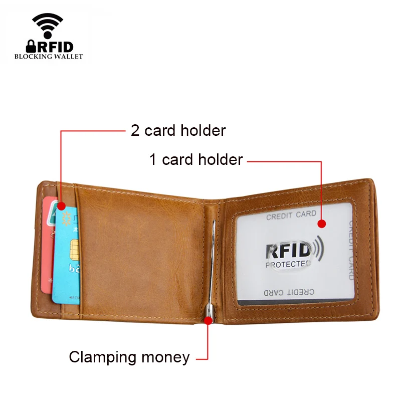 Тонкие туфли из натуральной кожи мужской зажим для денег бумажник Billfold Rfid Бумажник мужской кошелек Билл кошелек для долларов карты Денежные держатель с зажимом для денег деньги чехол