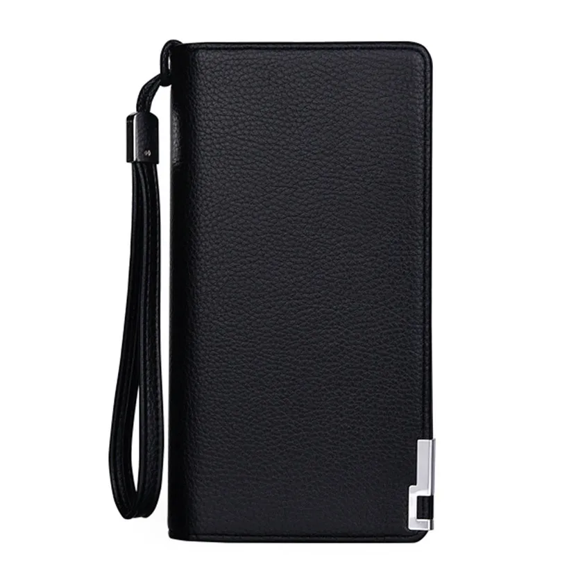 

2018 Fashion Men Long Section Zip Bifold Business Leather Wallet Card Coin Wallet Purse