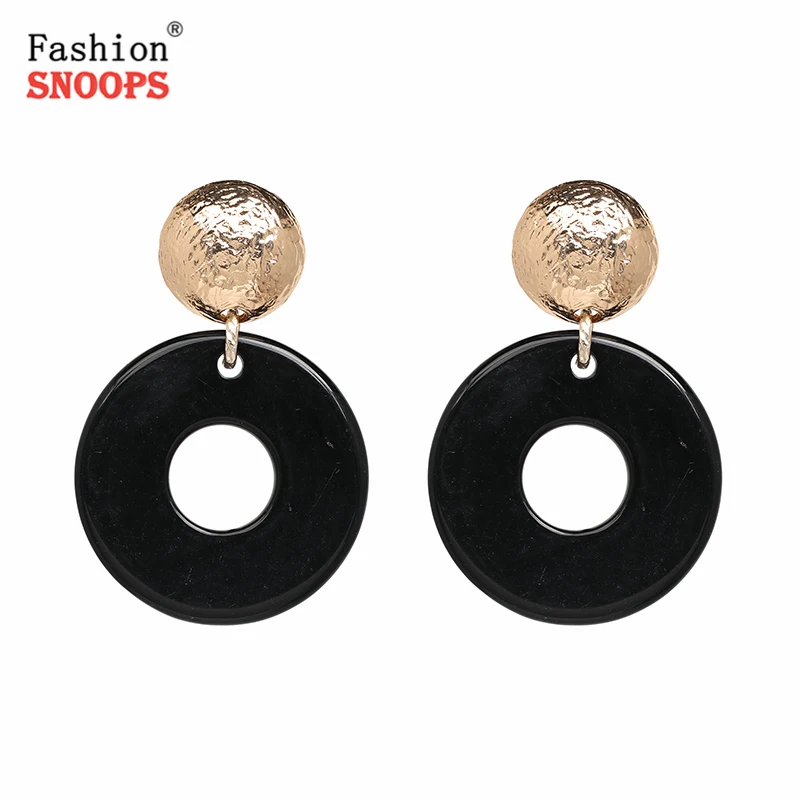 

Exaggerated Trendy Acrylic Jewelry Round Pendant Earrings For Women Resin Long Drop Earrings Bijoux
